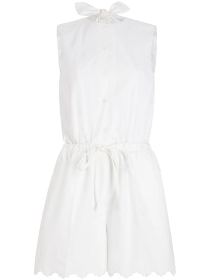 Open-Back Poplin Playsuit