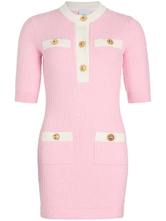 Waffle-Knit Cotton Mini Dress
