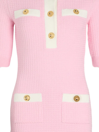 Waffle-Knit Cotton Mini Dress