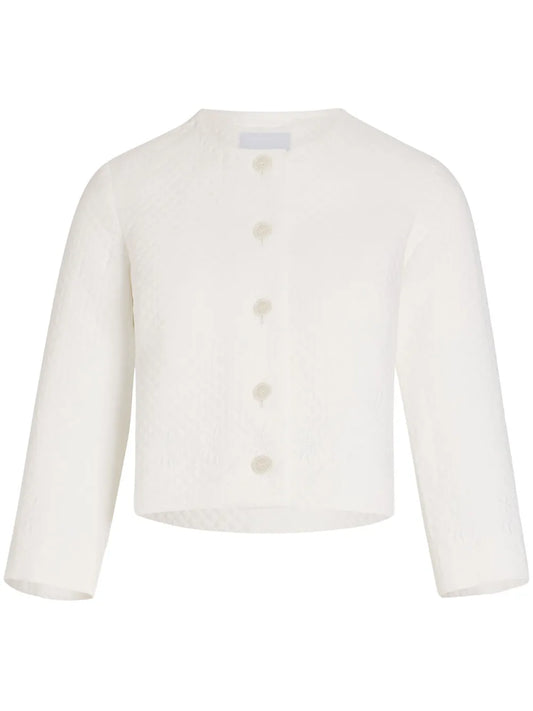 Collarless Quilted Jacket