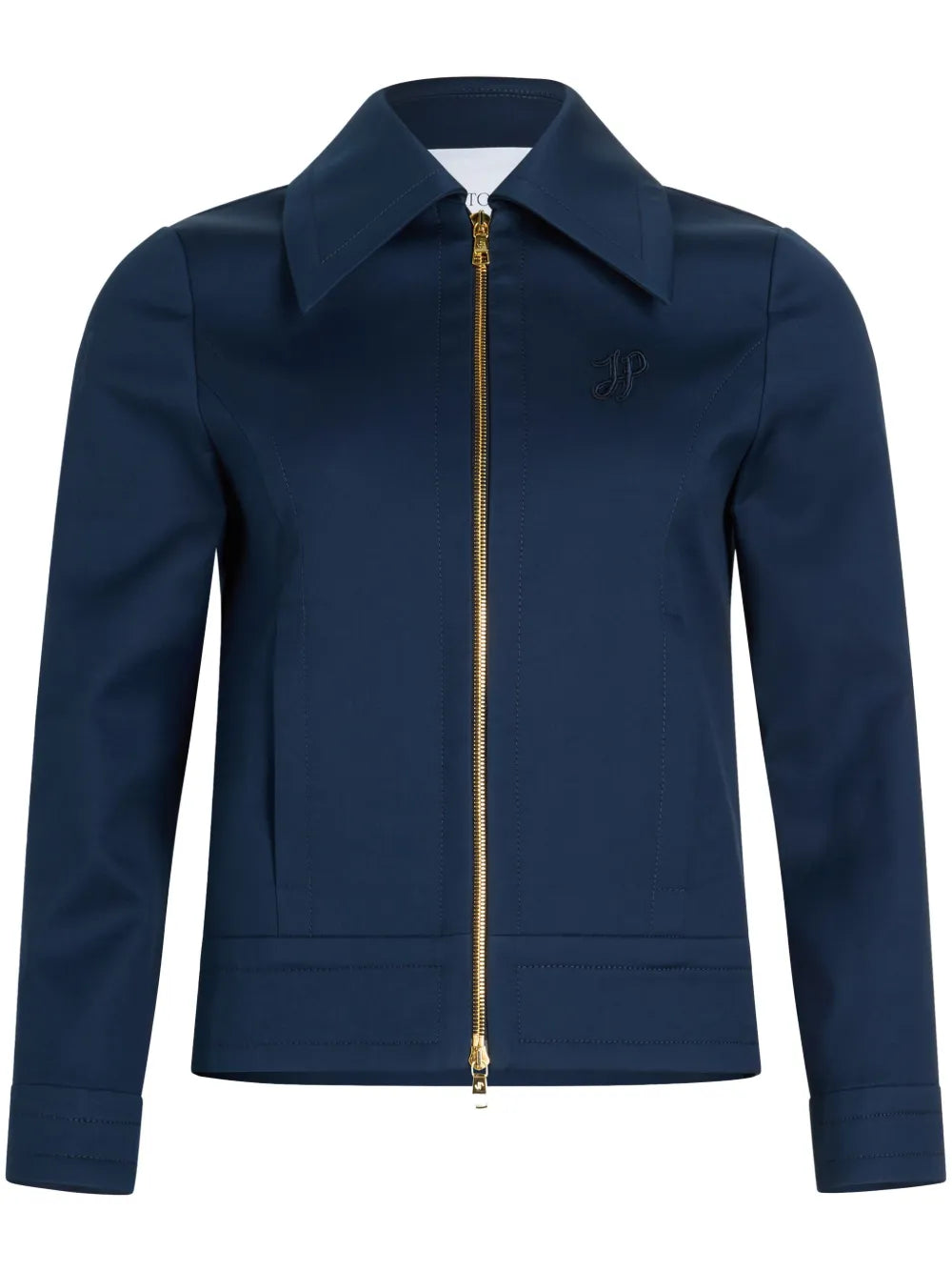 Zip-Up Cropped Twill Jacket