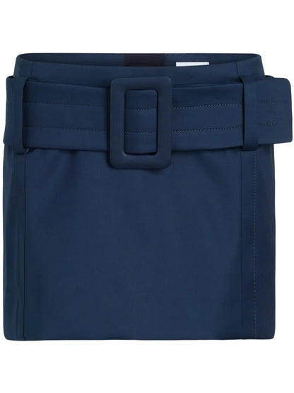 Belted Organic-Cotton Mini Skirt