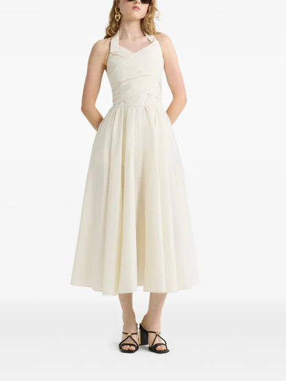 Halterneck Faille Maxi Dress