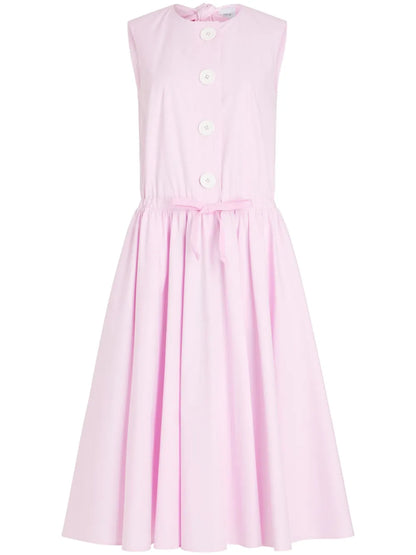 Button-Up Poplin Midi Dress