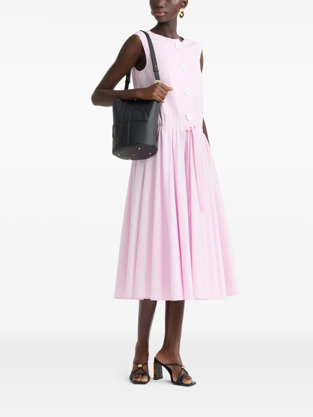 Button-Up Poplin Midi Dress