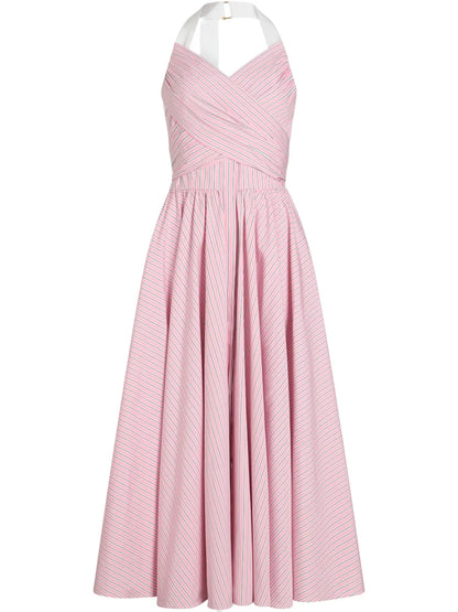 Striped Halterneck Maxi Dress