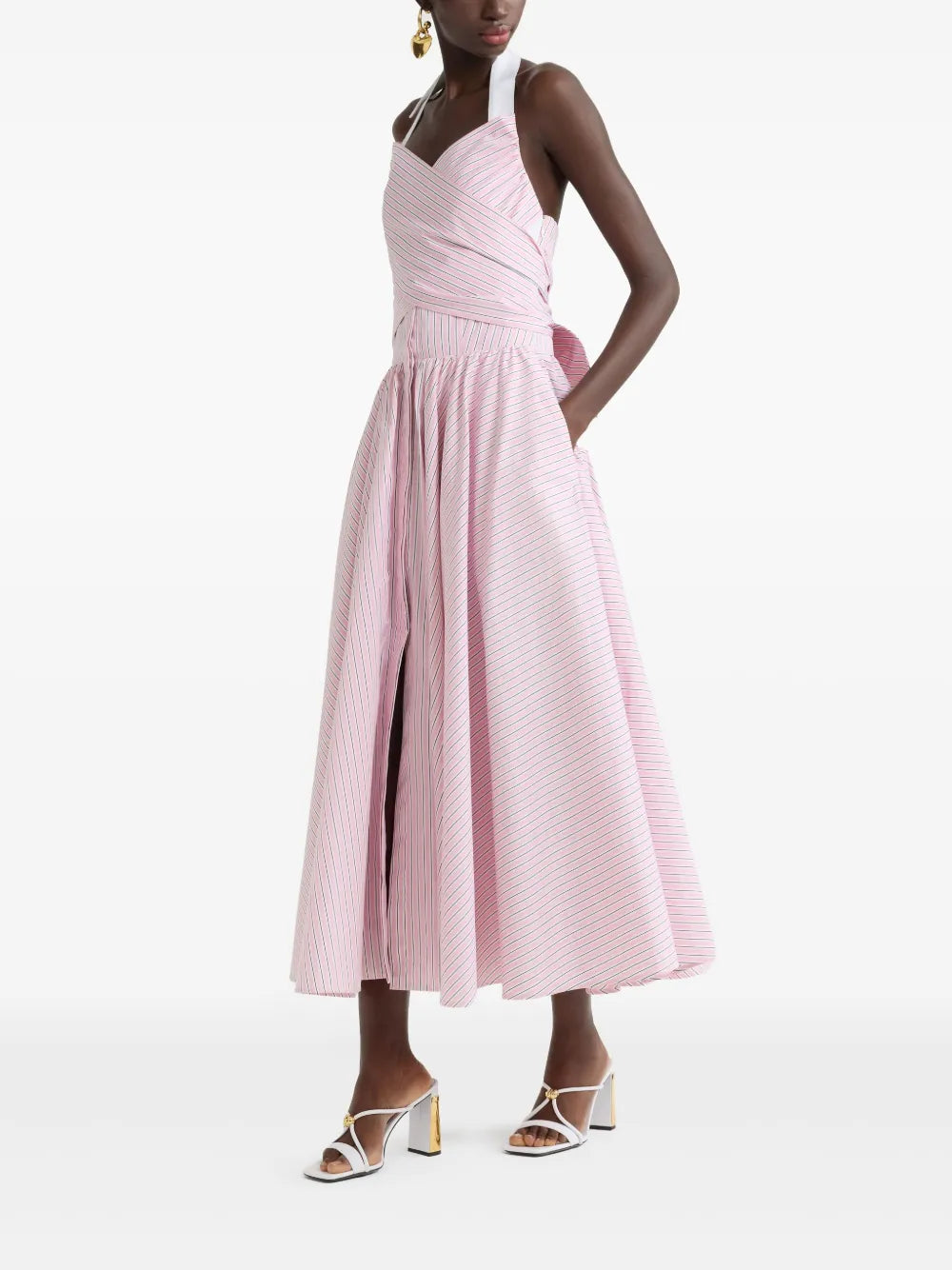 Striped Halterneck Maxi Dress