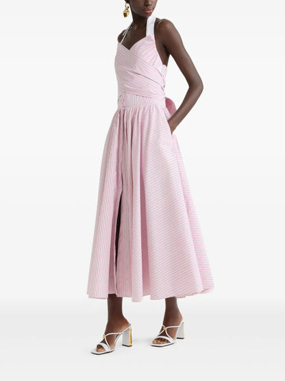 Striped Halterneck Maxi Dress