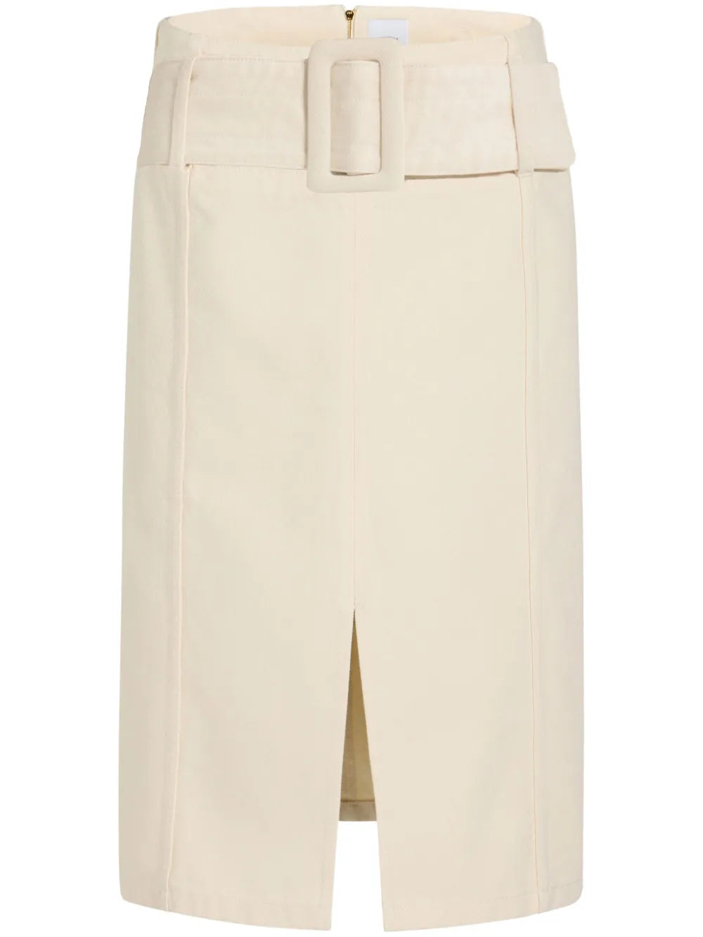 Belted Denim Midi Skirt