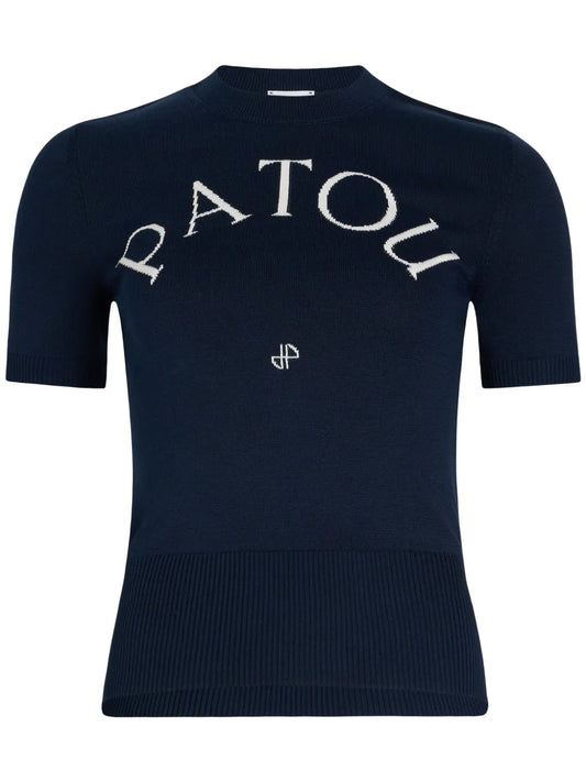 Logo-Jacquard Knitted T-Shirt