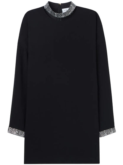 Embellished Satin Mini Dress
