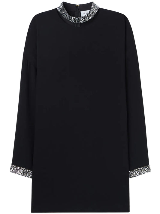 Embellished Satin Mini Dress