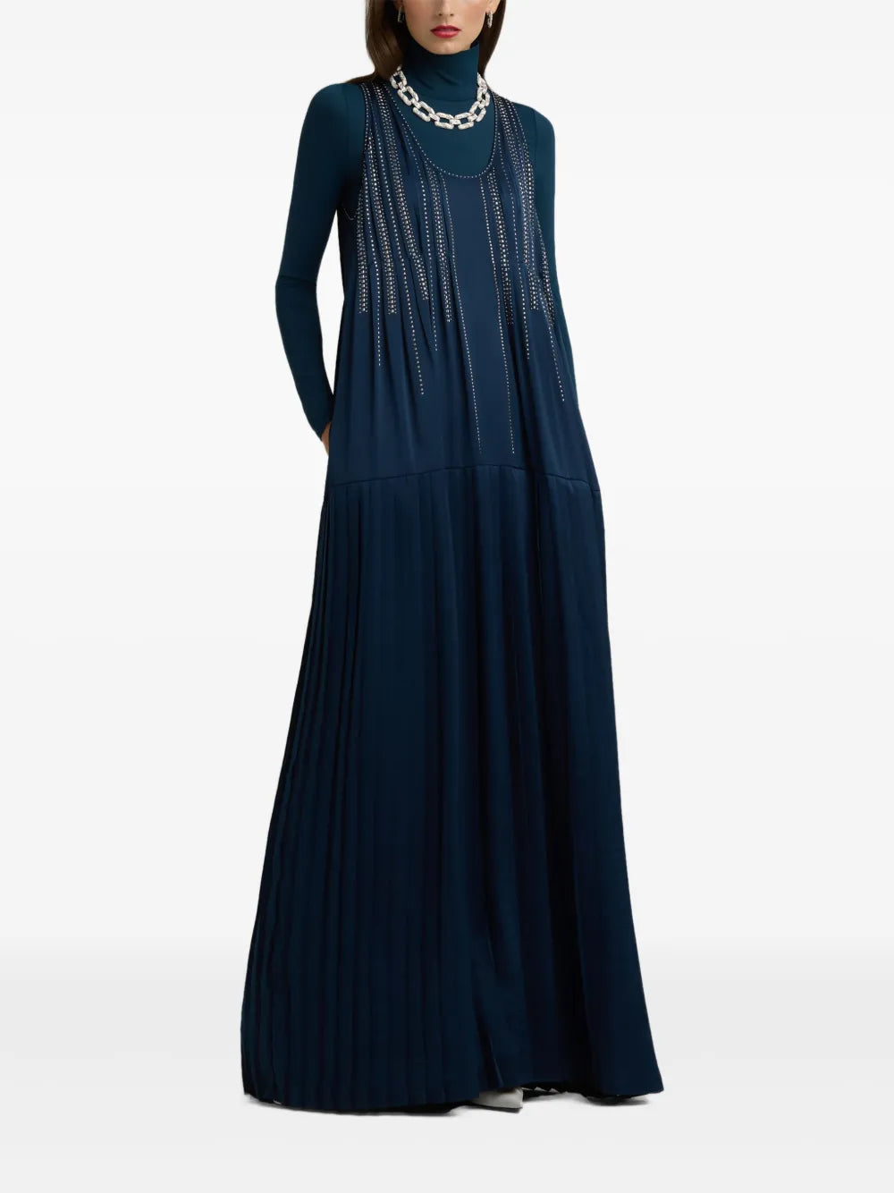 Embellished Satin Gown