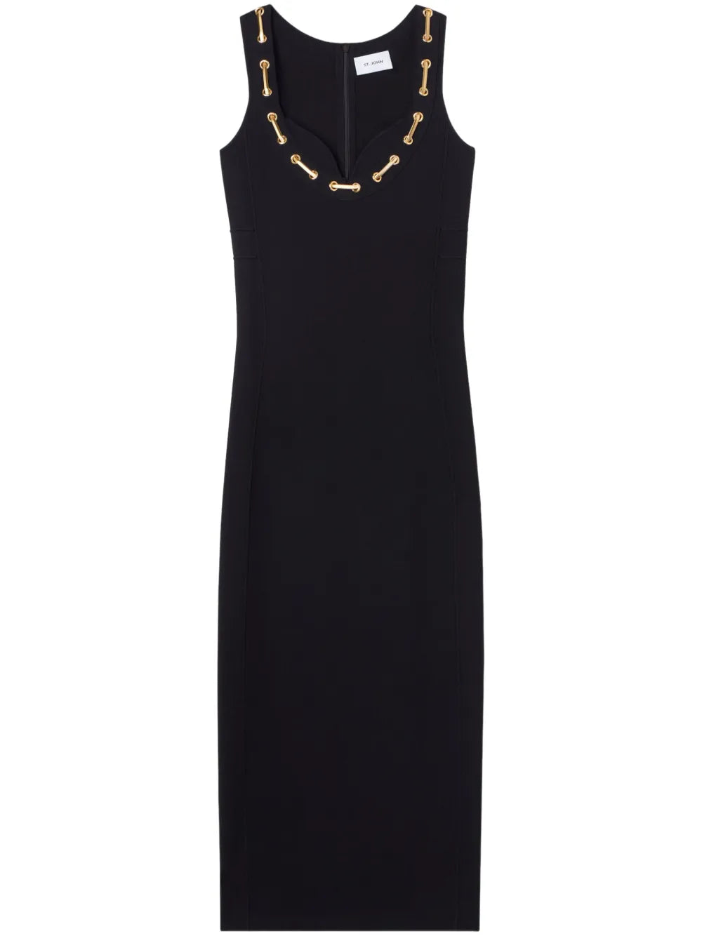 Eyelet-Detail Midi Dress
