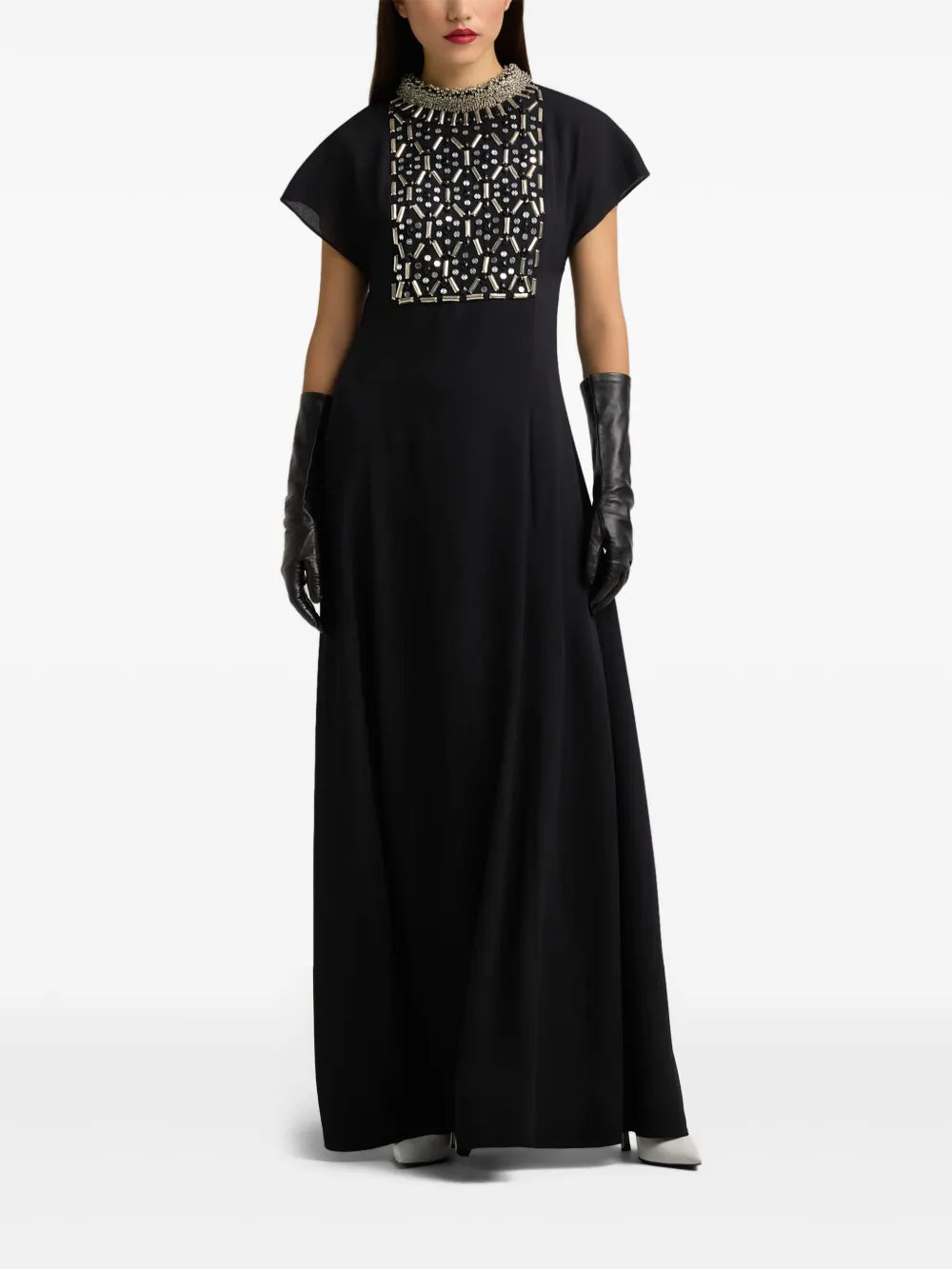 Embellished Silk Gown
