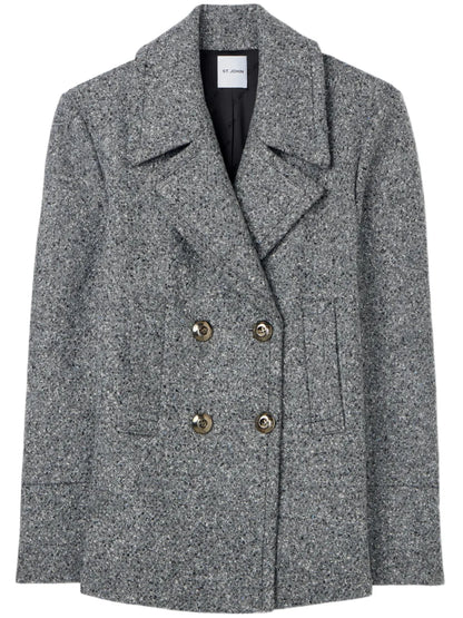 Double-Breasted Felted Blazer