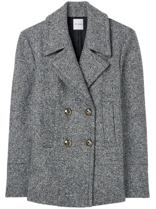 Double-Breasted Felted Blazer