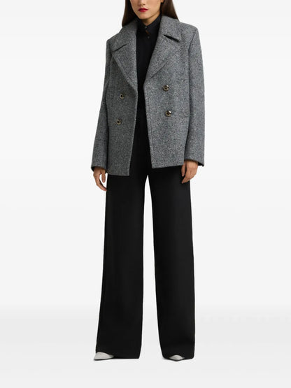 Double-Breasted Felted Blazer