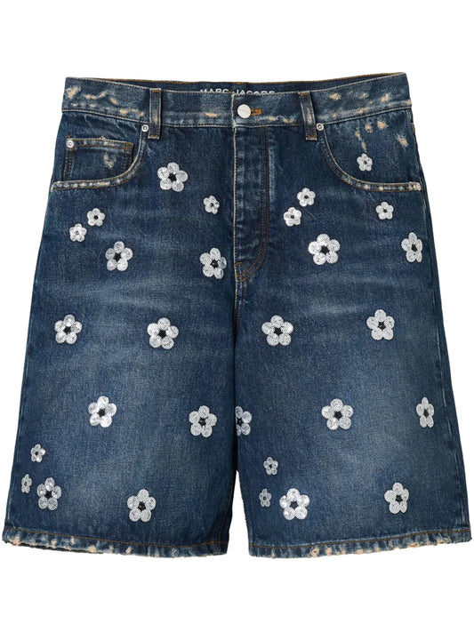 The Sequin Daisy Wide Leg Shorts