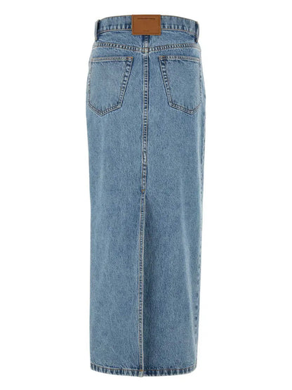 Embellished Denim Skirt