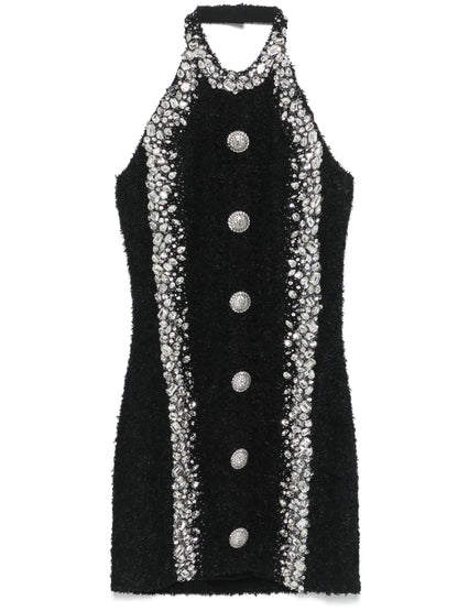 Crystal-Embellished Mini Dress