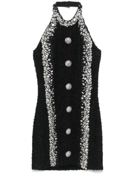 Crystal-Embellished Mini Dress