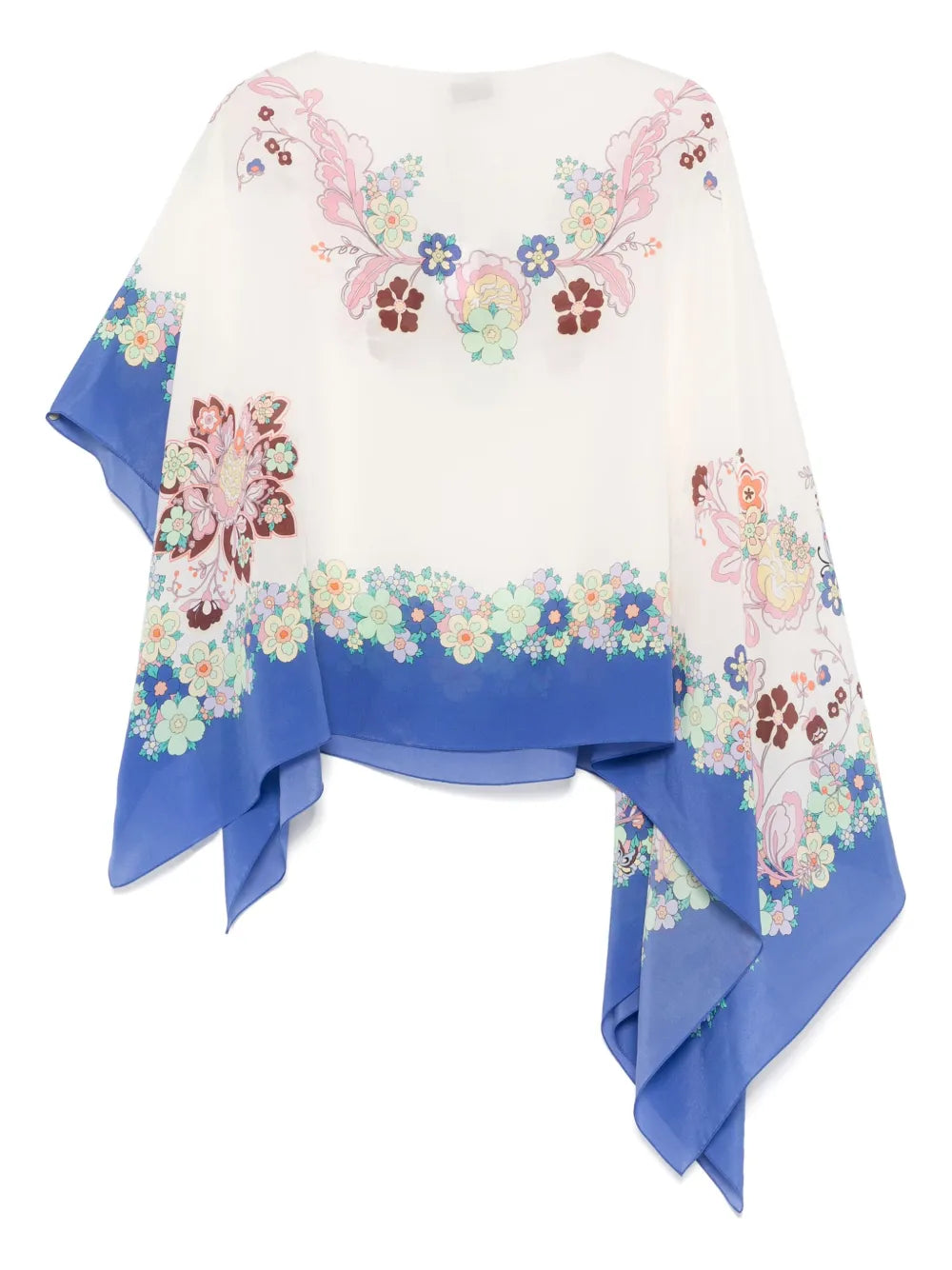 Printed Silk Poncho