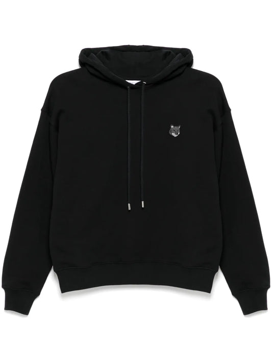Bold-Fox-Head-Patched Hoodie