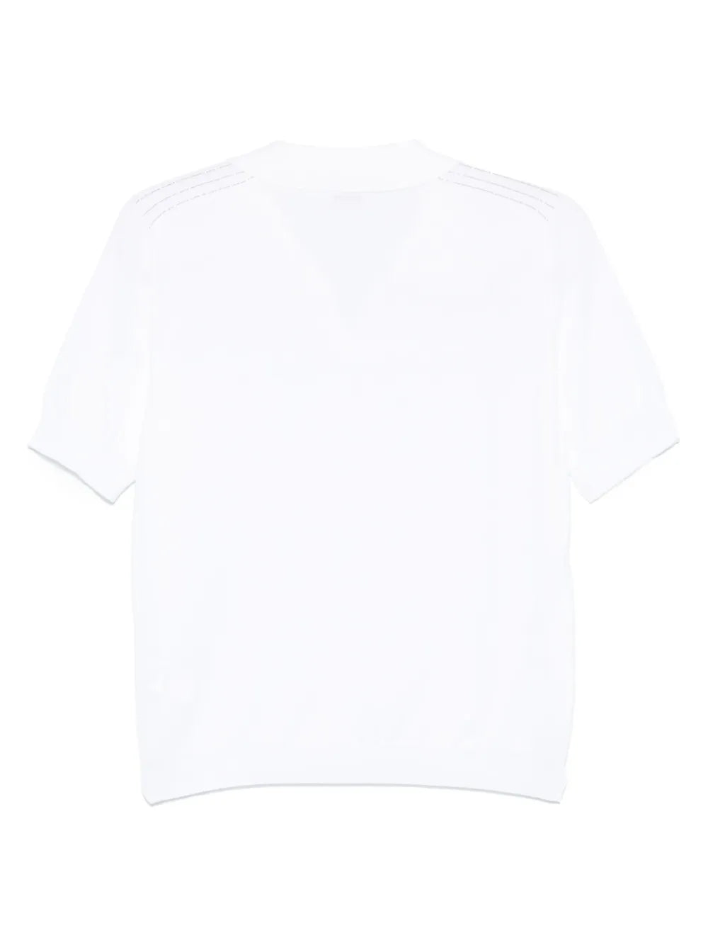 Fine-Knit Polo Top