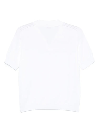 Fine-Knit Polo Top