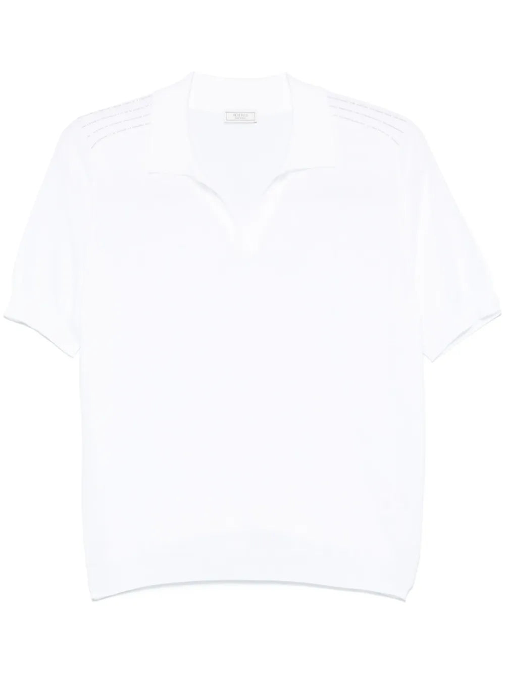 Fine-Knit Polo Top