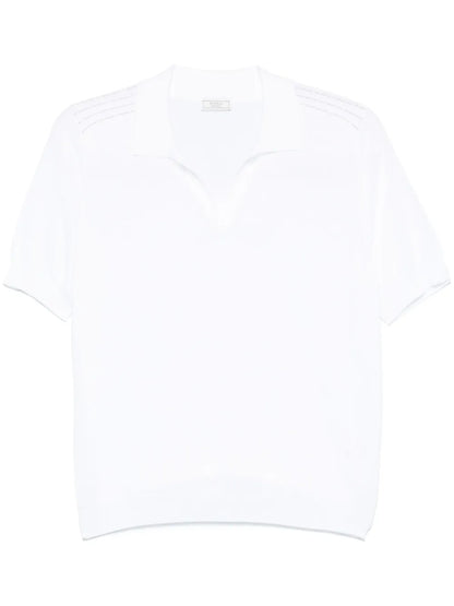 Fine-Knit Polo Top