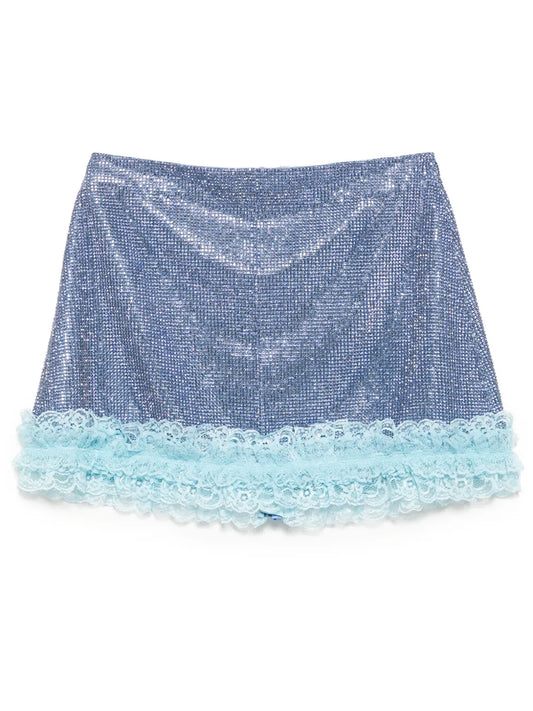 Crystal Fishnet Mini Skirt