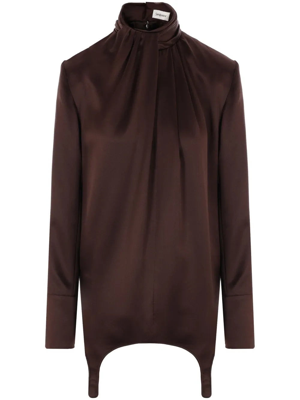 Garter-Detail Silk Blouse