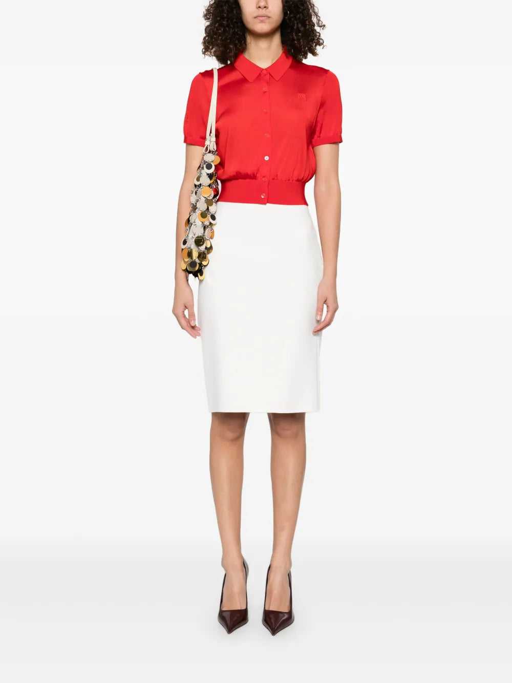 Twill-Weave Midi Skirt