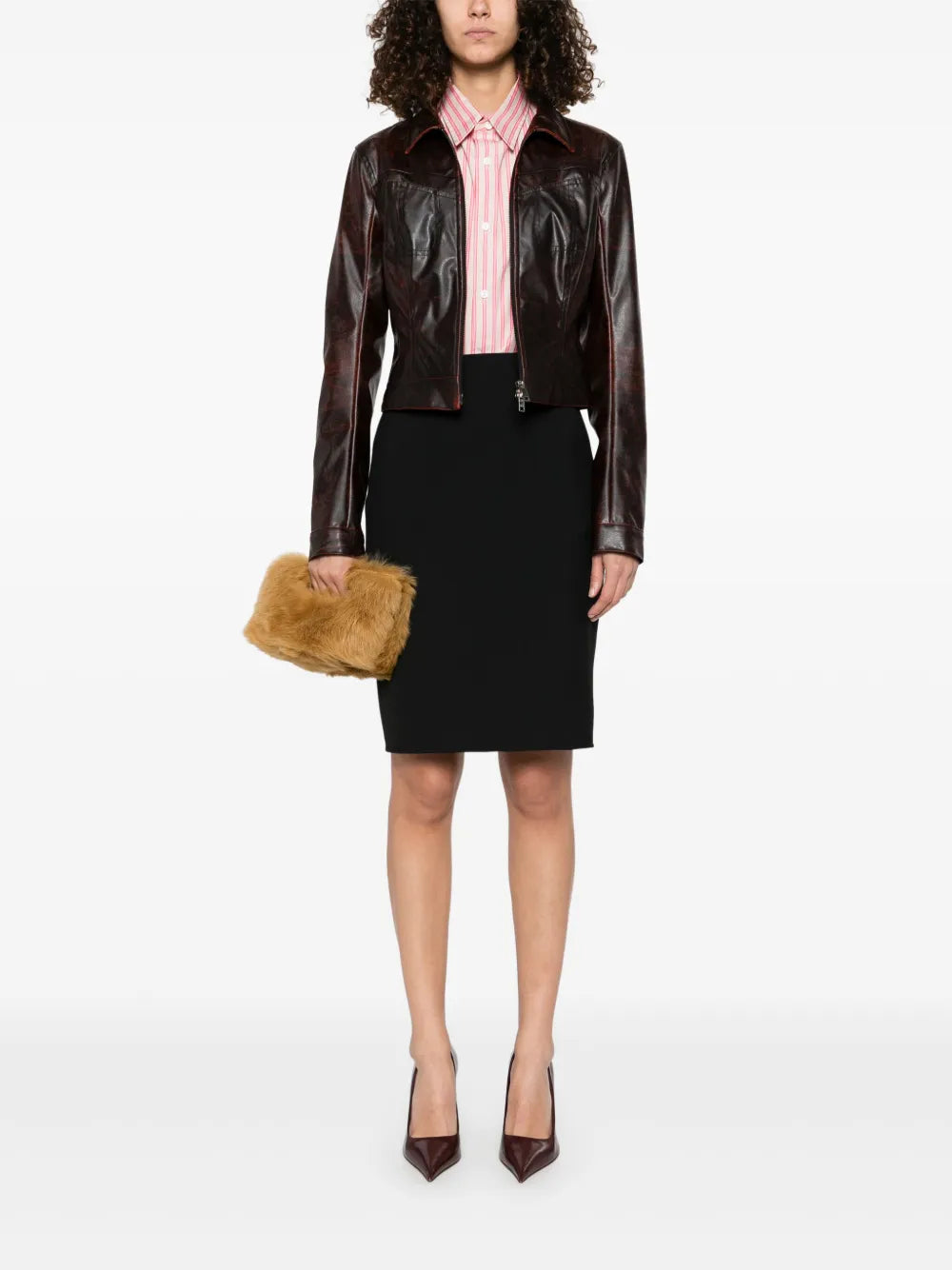 Twill-Weave Midi Skirt