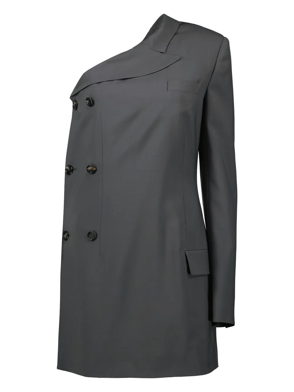 Asymmetric-Sleeve Blazer