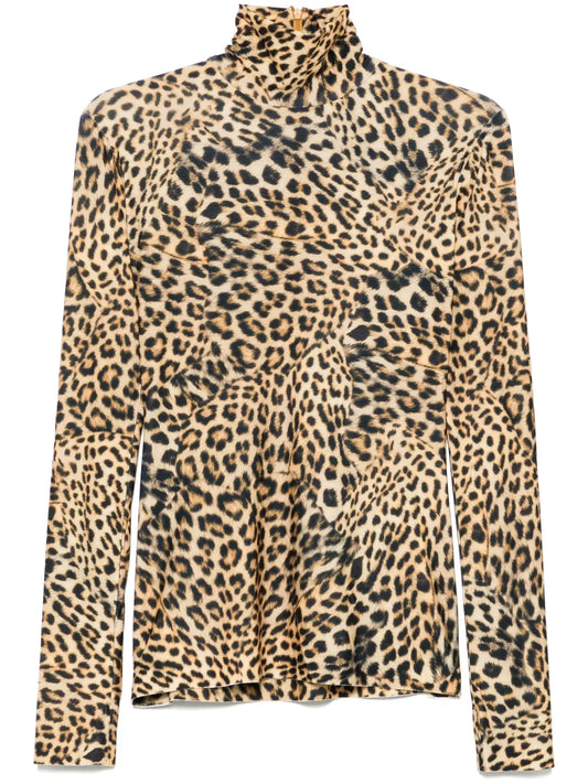Long-Sleeve Turtleneck Top