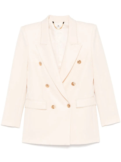 Contrasting-Stitching Virgin-Wool Blazer