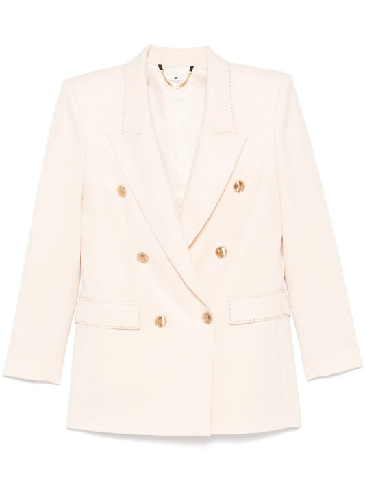 Contrasting-Stitching Virgin-Wool Blazer