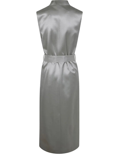 Belted Satin Dress