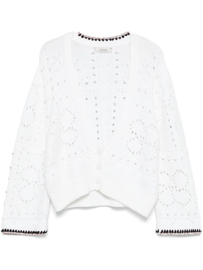 Contrast-Trim Cardigan