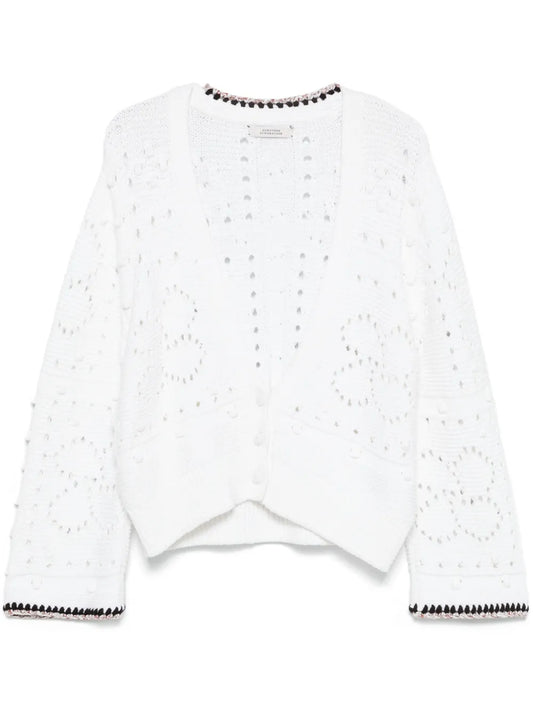 Contrast-Trim Cardigan