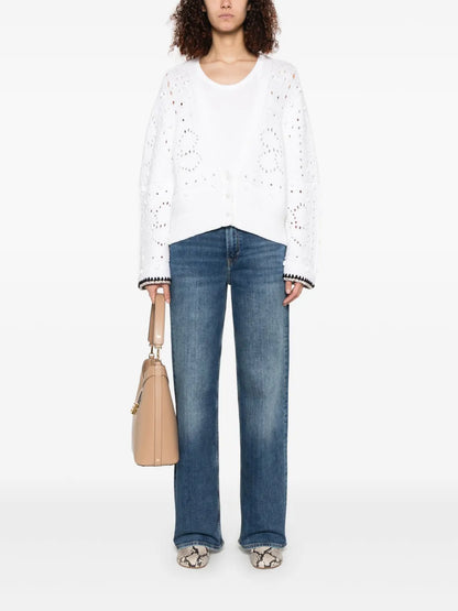 Contrast-Trim Cardigan