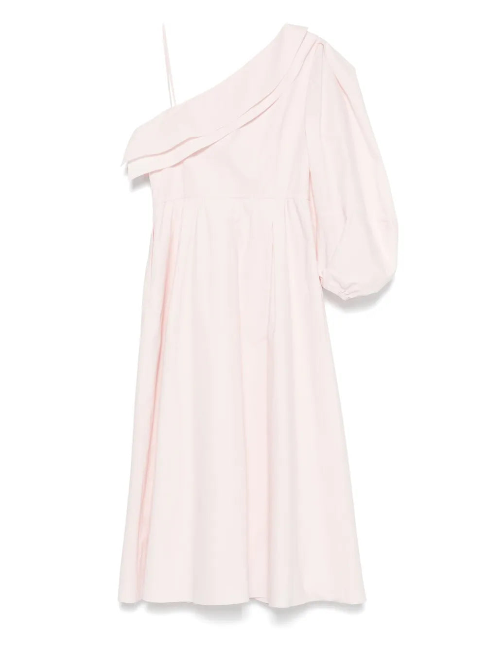 Asymmetric Poplin Midi Dress