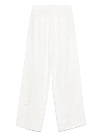 Floral-Embroidered Trousers