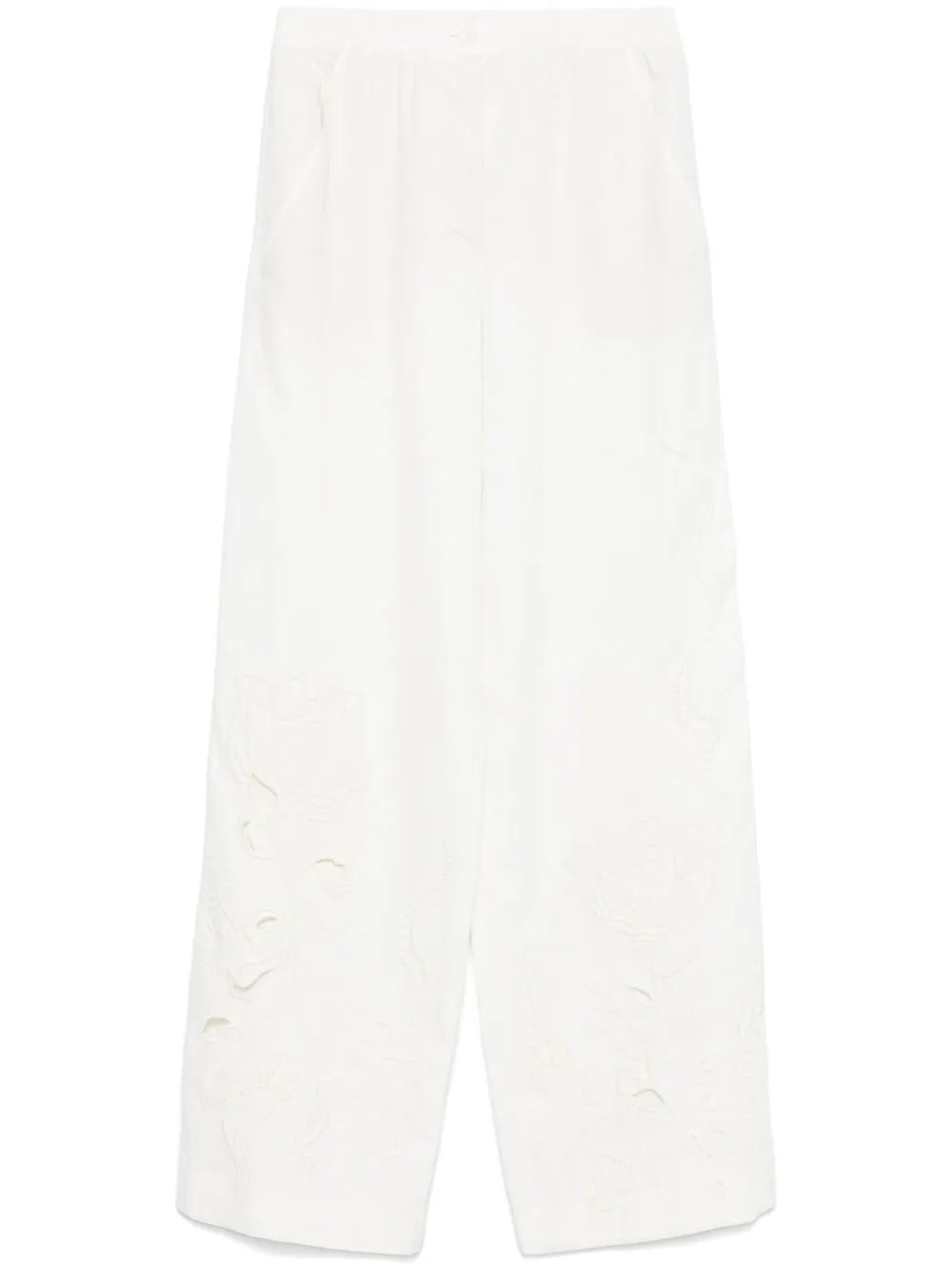 Floral-Embroidered Trousers