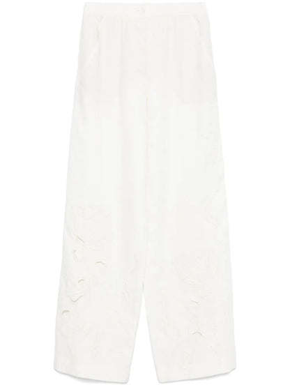 Floral-Embroidered Trousers