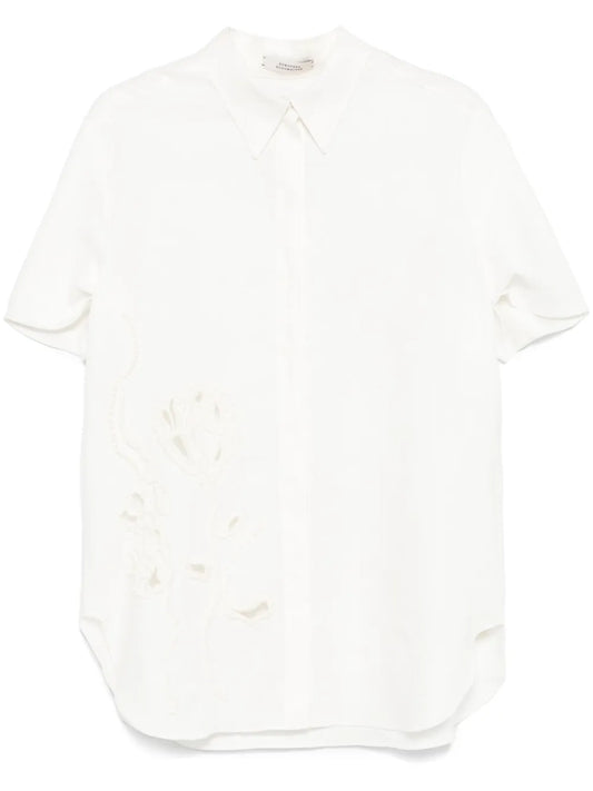 Floral-Embroidery Shirt