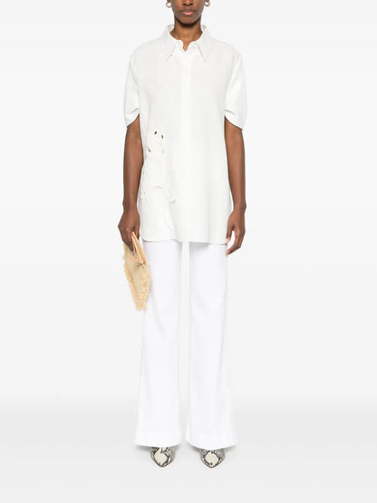 Floral-Embroidery Shirt